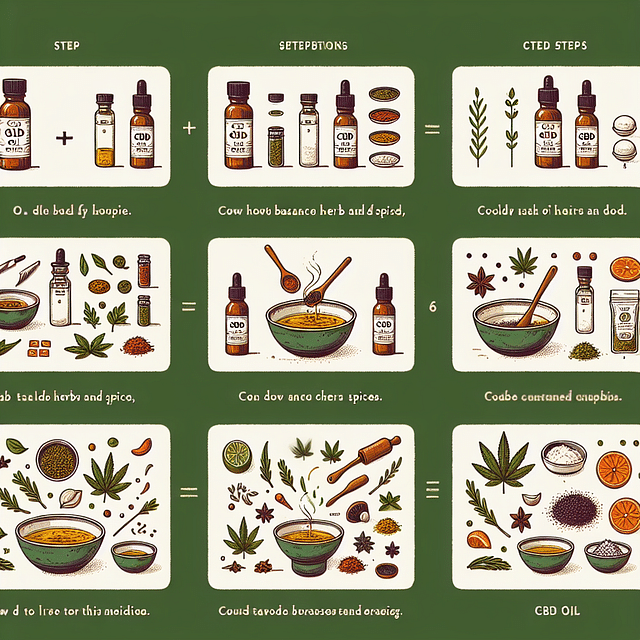 herbs and spices balancing CBD oil flavor in a dish