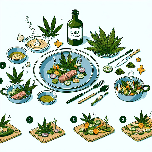 CBD-infused dish served with complementary sides