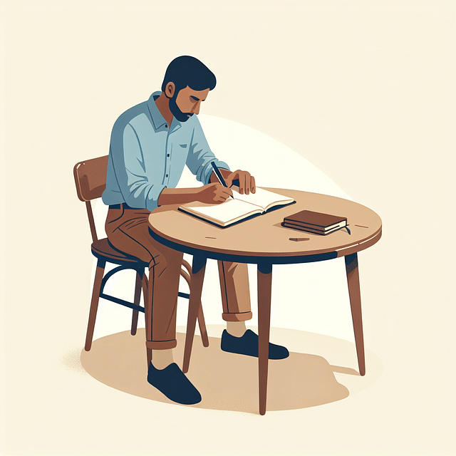 person writing in a journal