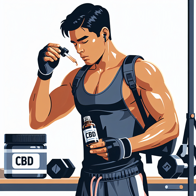 athlete taking CBD oil before starting a workout