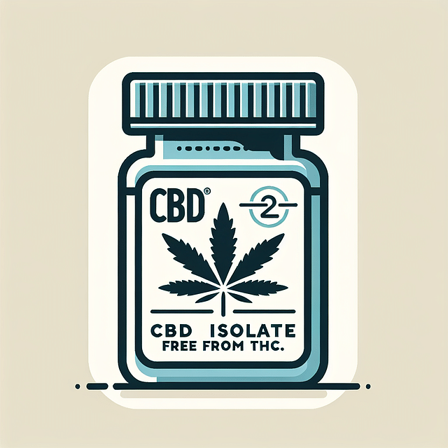a labeled CBD isolate product free from THC