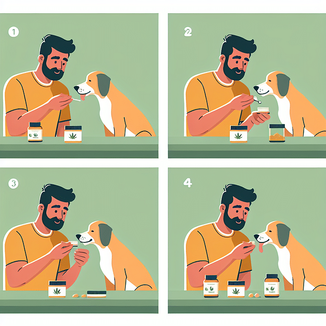 pet owner monitoring their pet after giving CBD