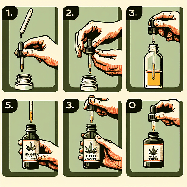 measuring CBD tincture with a dropper