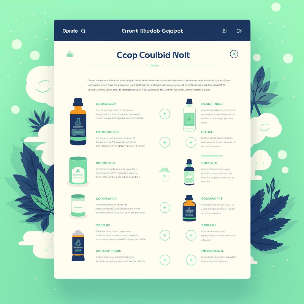 A screenshot of a list of CBD products with descriptions and user reviews