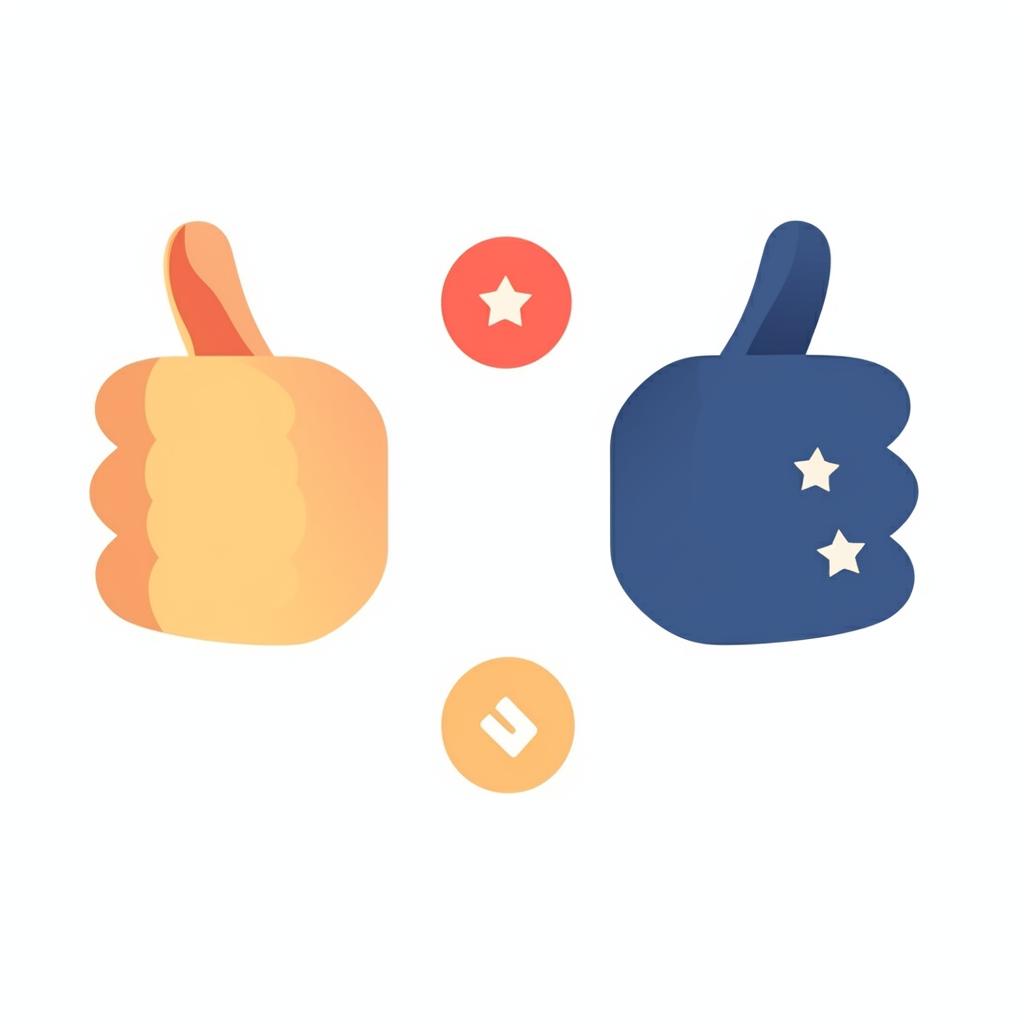 Thumbs up and thumbs down icons representing customer reviews
