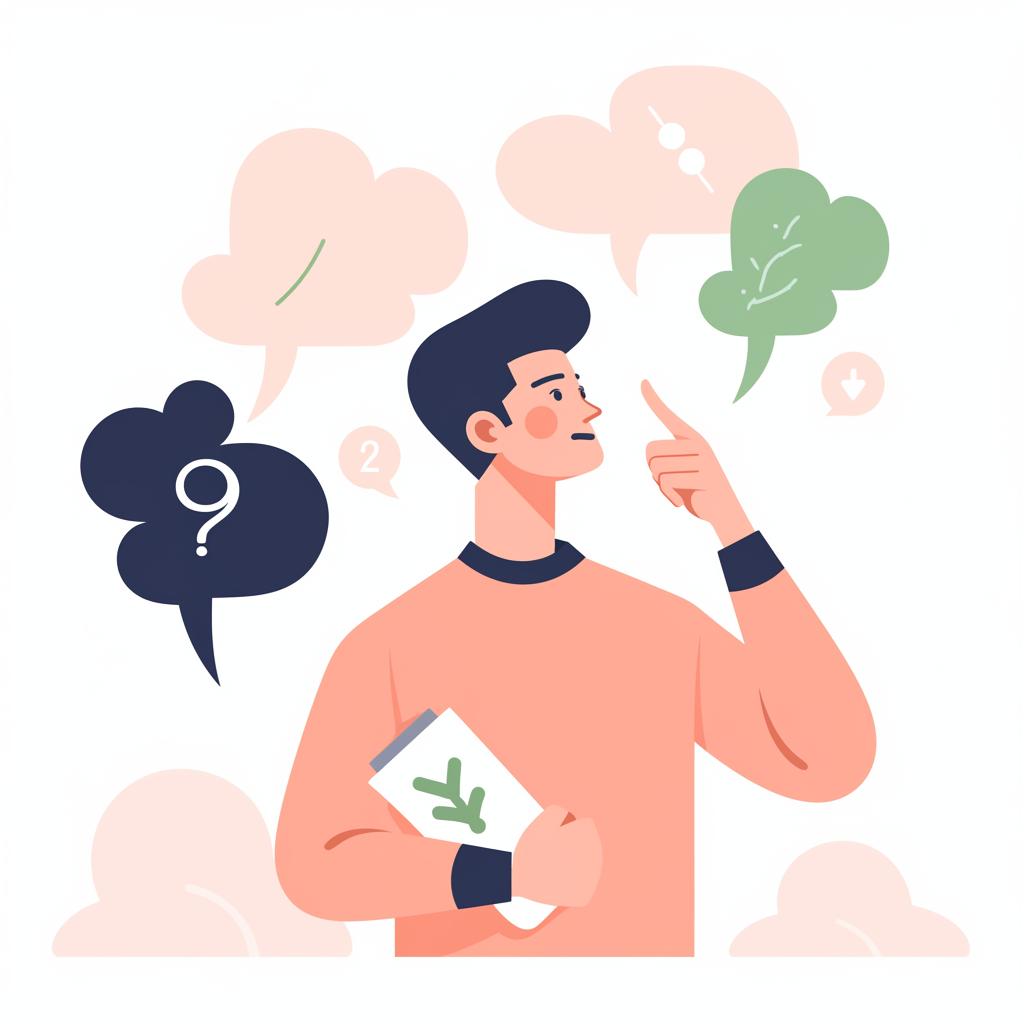 A person making a decision, with a thought bubble showing a CBD product