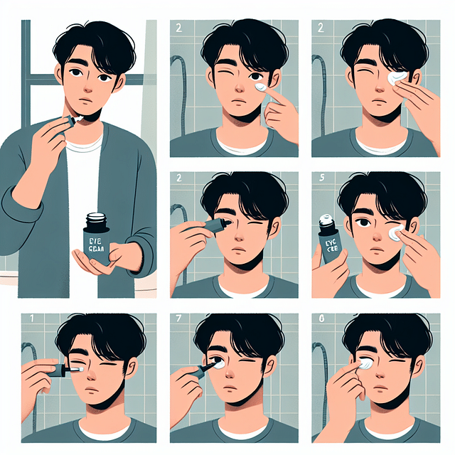 man applying CBD-infused eye cream