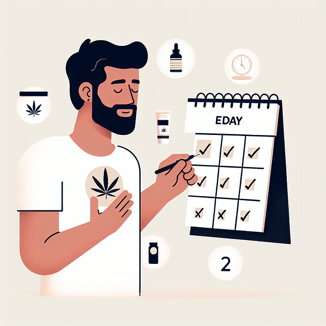 man marking a calendar to track his CBD skincare routine