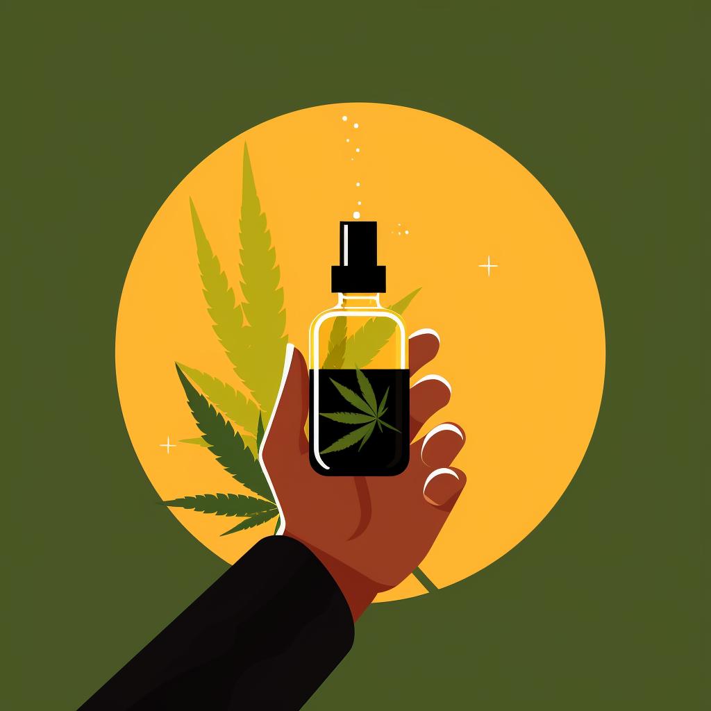 A person holding a bottle of high-quality CBD oil