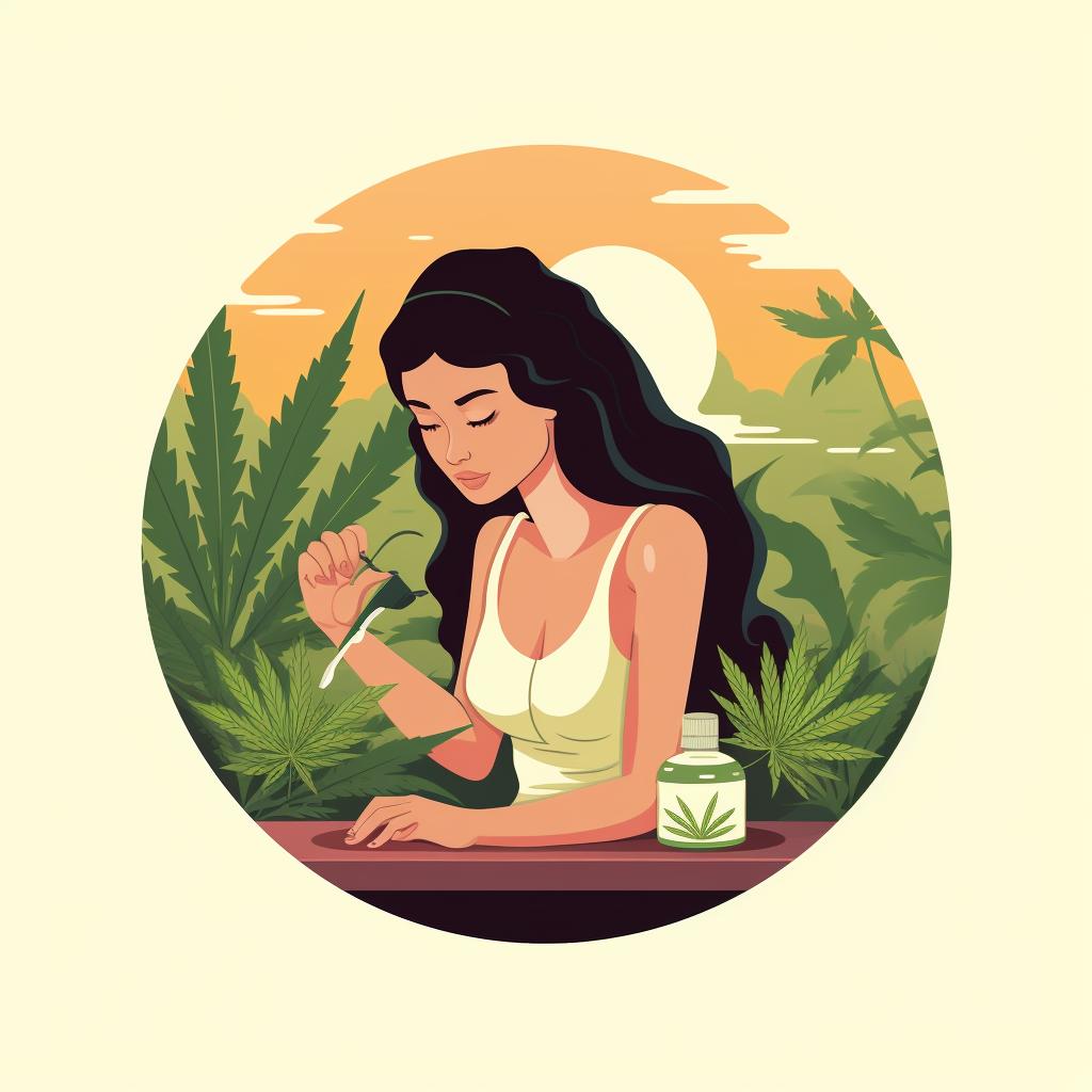 A person applying CBD oil on a small area of their skin